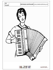 Akordion boyama sayfaları